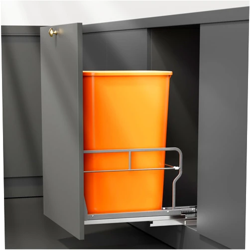 YJHome Pull Out Trash Can Under Cabinet with Soft-Close Slides, Garbage Can Not Included, Cabinet Trash Can Pull Out Kit with Door Mounting Kit, Requires Minimum Cabinets Opening 12