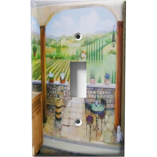 SnazzySwitch Tuscan Country Decorative Light Switch Cover - Single Toggle Wall Plate