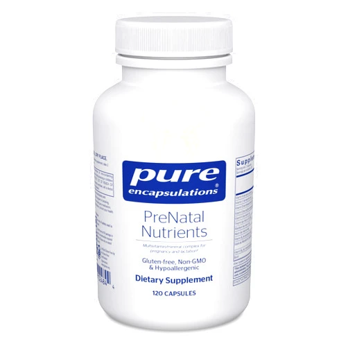 Pure Encapsulations PreNatal Nutrients - for Pregnancy & Lactation - Aids Energy & DNA Development* - with Folate, Choline & Iron - Gluten Free & Non-GMO - 120 Capsules