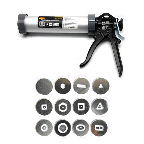 Lovemine Versatile Clay Gun,Clay Extruder Gun w/12 Different Molds + 1 Solid Disc + 1 pc Clay Throwing Cloth,Handheld Extruder Clay Tool for Sculpturin