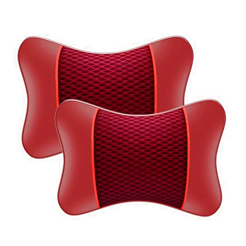 LHLUSA 2PCS Car Neck Pillow for Mercedes Benz B-Class W247/W246/W242/T245/W245 2005-2025, Thickened Design Neck Mesh Breathable Non Stuffy Wear Resistant Car Headrest,Red