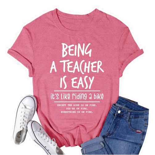 VQD Teacher Shirts for Women Weird Teachers Build Character Tshirt Teach Teaching But Did You Take Attendance Tee Tops