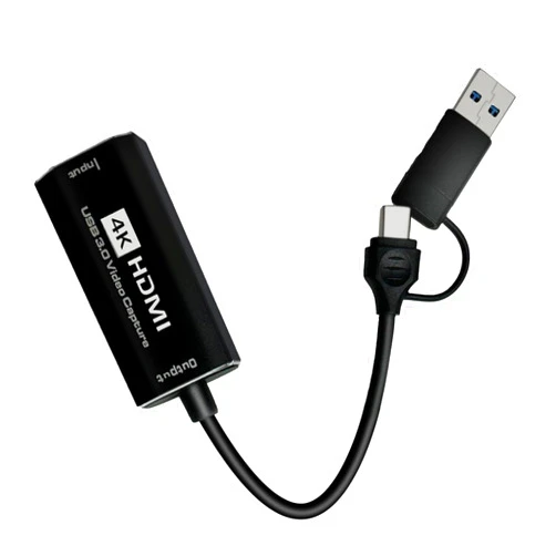 Criello Video Capture Card, 4K HDMI to USB/Type-C 1080P 60FPS Video Capture Adapter Device with YUY2(YUV), USB 3.0 Video Capture for Live Streaming Gaming Recording, Windows Mac OS System, Switch PS5