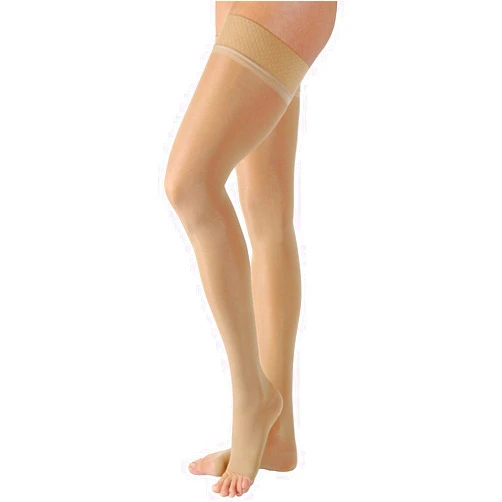 BSN Medical/Jobst 119764 Ultra Sheer Compression Stocking, Thigh High, 15-20 mmHg, Open Toe, Natural, Small, Pair