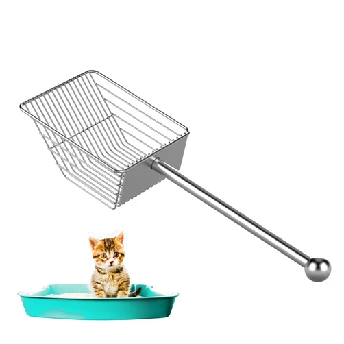 SARSTRY Fast Sifting Cat Litter Scoop, Stainless Steel Litter Scooper with Deep Shovel - Heavy Duty Metal Cat Litter Scoop for Efficient Poop Sifting, Washable Convenient for Easy and Cleaning