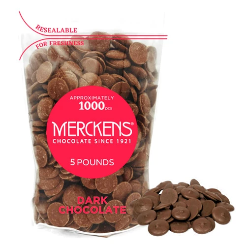 KIDU Merckens Milk Chocolate Melting Wafers Bulk Bag Perfect For Dipping, Deserts, Baking And More (Dark, 5 Pound)