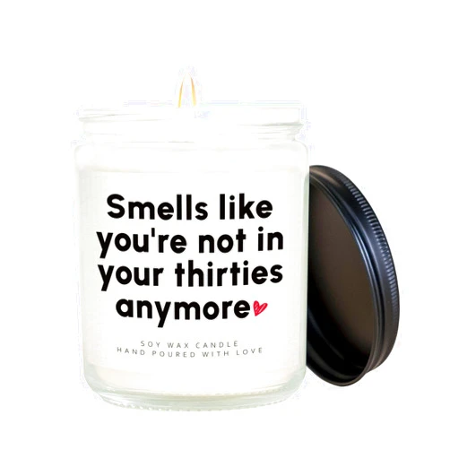 Craftique Funny 40th Birthday Gifts Women- Handmade Lavender Birthday Candle- 40 Year Old Birthday Gifts for Women Men Wife Husband Mom Sister Friend, Happy 40th Birthday Gift Ideas/Decorations, 7oz