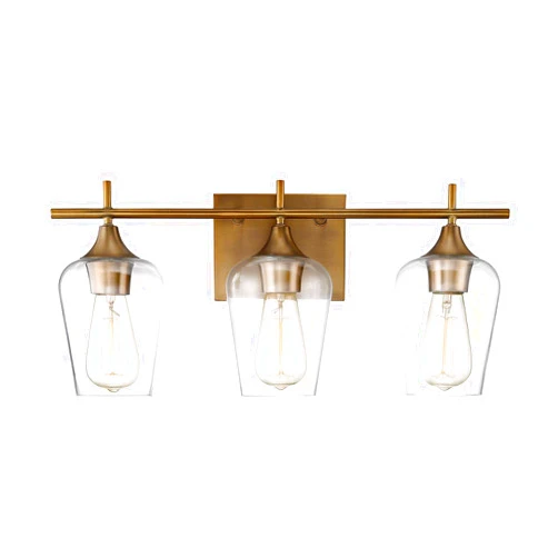 Savoy House 8-4030-3-322 Octave 3-Light Bathroom Vanity Light in a Warm Brass Finish with Clear Glass (21