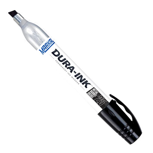 Markal 96223 Dura-Ink 25 Permanent Ink Marker with Chisel Tip, King Size, Black (Pack of 12)