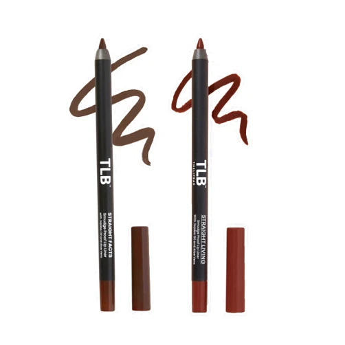 The Lip Bar - Lip Liner 2 Pack Straight Facts + Straight Livin - Smudge Proof & Water Resistant - Jojoba Oil, Aloe Vera, Coconut Oil, Vitamin E - Vegan, Cruelty Free - .042 oz