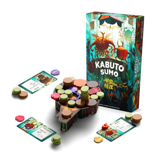 BOARD GAME TABLES.COM Kabuto Sumo: Bug Wrestling - Board Game - Dexterity Game - 2 to 4 Players - 15-20 Minutes Play Time