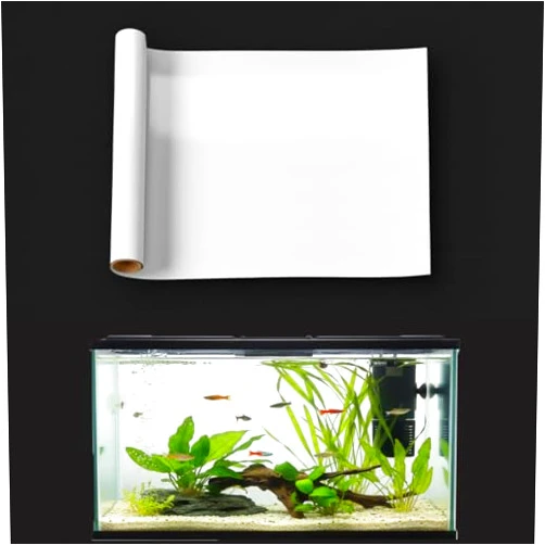 LYYAB Aquarium Background Static Cling White Fish Tank Sticker 39 x 12 inches | Easy Install for Glass Tanks, No Residue, Reusable