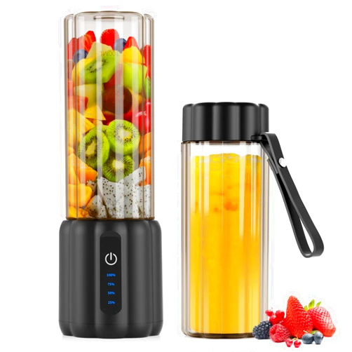 COKUNST Portable Blender, Small Blender for Smoothies & Shakes, 17 OZ Personal Blender with 6 Blades & Power Display, USB-C Rechargeable Mini Mixer Travel Blender with Extra Lid for Kitchen Office Gym