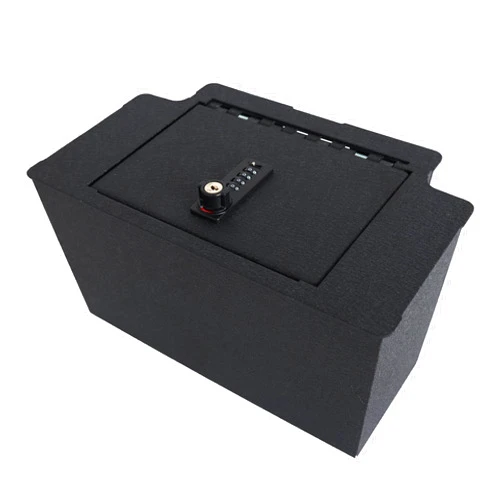 TUOJUE Center Console Gun Safe Vault - TuoJue Console Safe Lock Box Compatible with 2023-2024 Chevy Silverado 1500/GMC Sierra 1500 Console Organizer Locking Vault,4-digit combination lock with key
