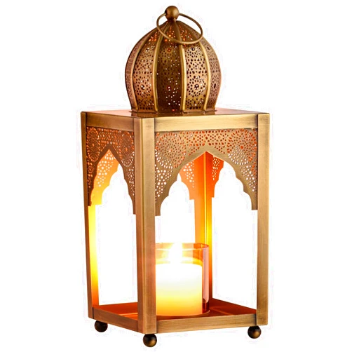 Marrakesch Marrakech Oriental Lantern Metal Moroccan Candle Holder, Tea Light Holder, Modern as Stylish Balcony Garden or Living Room Decoration (Lantern Yasma)