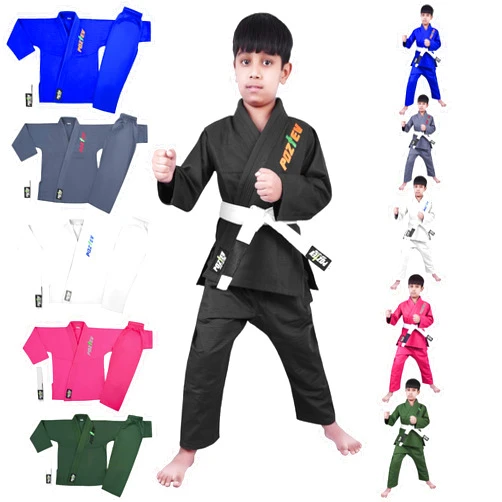 POZTEV Kids Brazilian Jiu Jitsu Gi For Kids BJJ Gi Youth Grappling Kimonos Preshrunk Lightweight Martial Arts Uniform