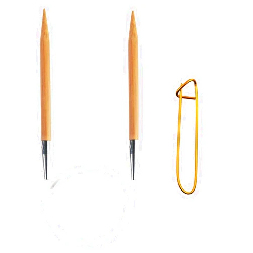 ChiaoGoo Bamboo Patina 32 inch (81cm) Circular Knitting Needles US Size 13 (9mm) 2032-13 with Stitch Holder
