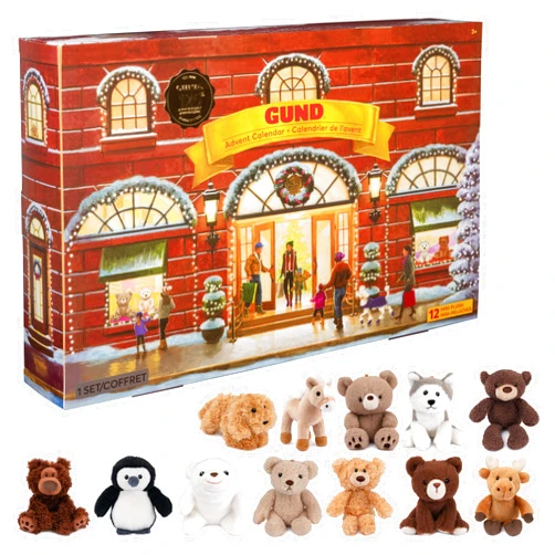 GUND 12-Day Surprise Plush Advent Calendar, Holiday Gift for Ages 3 and Up, 18”