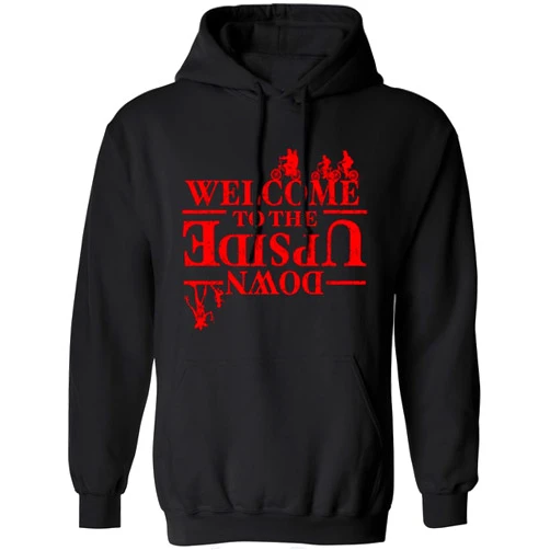 New York Fashion Police Welcome to the Upside Down Shadow Monster Pullover Fleece Hoodie for Men or Women