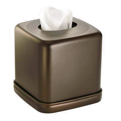 InterDesign iDesign - 76485 York Metal Facial Tissue Box Cover, Boutique Container for Bathroom Vanity Countertops, 5.5