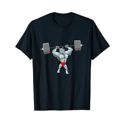 BCC Gym Work Out Shirts & Fitness Gifts Rhino Bodybuilder Gym Muscle Fitness Workout Strong Athlete T-Shirt
