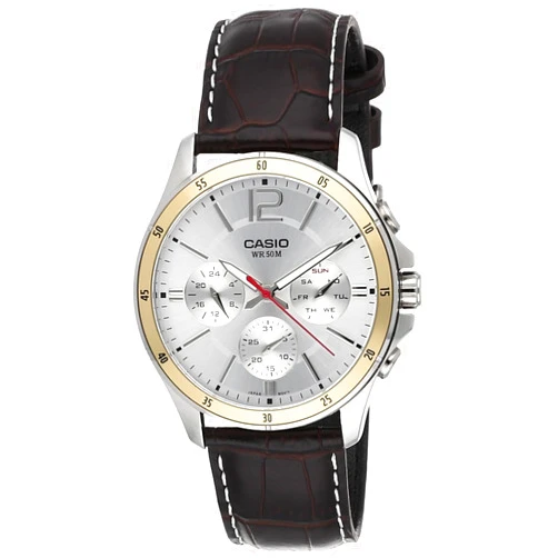 Casio Enticer Chronograph White Dial Men's Watch - MTP-1374L-7AVDF (A835)