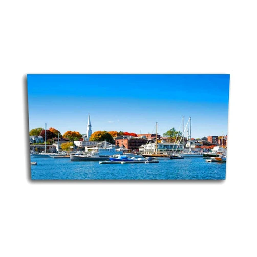 TWSLFFAXDUS Wall Art for Living Room Boats moored in Camden Maine harbor Print On Canvas Wall Decor Painting Posters Office Modern Home Decoration 20x40 inches Ready to Hang, Multi10