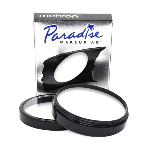 Mehron Makeup Paradise Makeup AQ Pro Size | Stage & Screen, Face & Body Painting, Special FX, Beauty, Cosplay, and Halloween | Water Activated Face Paint & Body Paint 1.4 oz (40 g) (White)