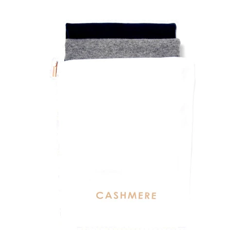 Lona Scott Cashmere Wool Sweater Storage Bag Pouch Set with integrated Cedar Wood