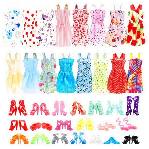 UPINS 16 Pack Doll Clothes Accessory Party Grown Clothes Outfit and 20 Pairs Doll Shoes Compatible with Doll