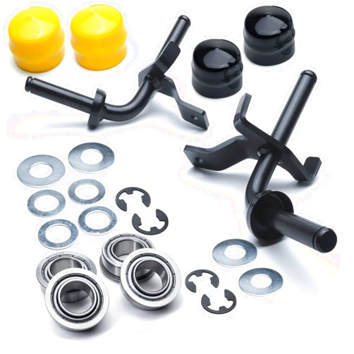 HD Switch Front Wheel Bushing to Bearing Conversion Kit & Axle Steering Spindles GY20047 GY20048 for John Deere L100 L105 L107 L108 L110 L111 L118 L120 L130 G110 Scotts L1742 L2048 & More GY20616BLE GY20617BLE