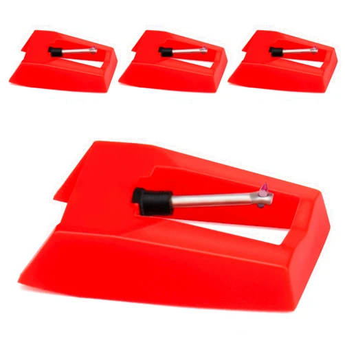 Kicyosl 4 Pack Upgrade Record Player Needle, Ruby Turnable Stylus Replacement Crosley Record Player Needles for Most Crosley, Victrola Lp, Ion, Needle Replacement Lp Vinyl Turntable