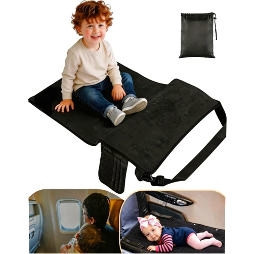 SkyCradleNap Toddler Airplane Bed, Portable Airplane Seat Extender Travel Bed for Kids, Soft Baby Plane Travel Essentials for Flying, Toddlers Long Flight Must Haves Footrest