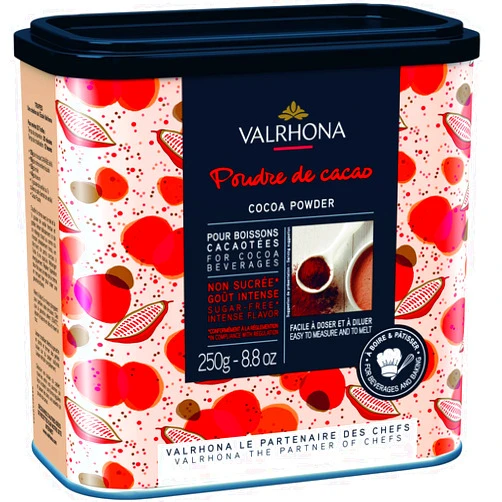 Valrhona Dutch Processed French Cocoa Powder. Chef’s Choice Cocoa Powder. Warm, Red Color, Pure, Dark, Intense Flavor. Poudre de Cacao. Great for Desserts and Hot Chocolate. Kosher. 250g (Pack of 1)