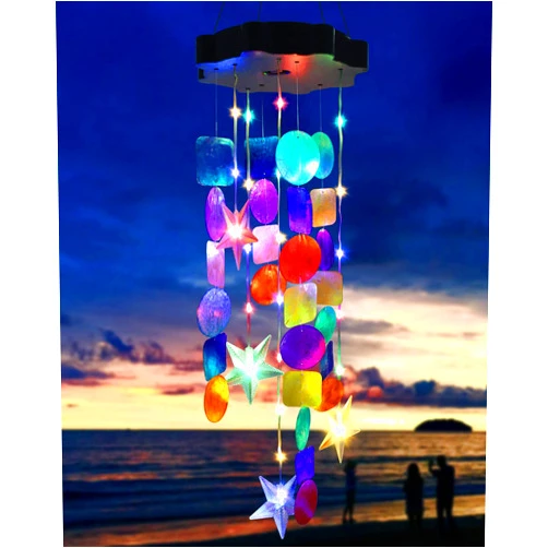 Toodour Solar Decorative Lights Outdoor, Colorful Shells Lights Gifts for Mom Grandma Women Wife Girls, Solar Wind Chimes Outside Decorative Mobile Lights for Holiday Garden Porch Yard Window Decor
