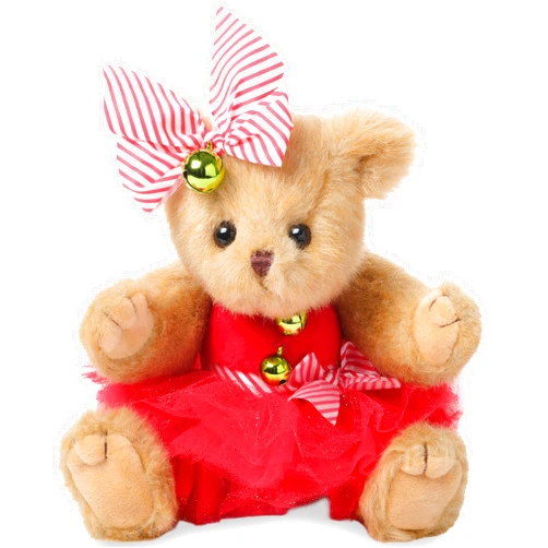 Bearington Collection Bearington Jenny Jingles Christmas Plush, 10 Inch Teddy Bear Stuffed Animal, Ballerina Teddy Bear
