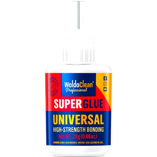 WoldoClean Super Glue All-Purpose 0.88oz Extra Strong - Waterproof, Heat- & Dishwasher-Resistant, Clear Fast-Drying Glue with Precision Nozzle