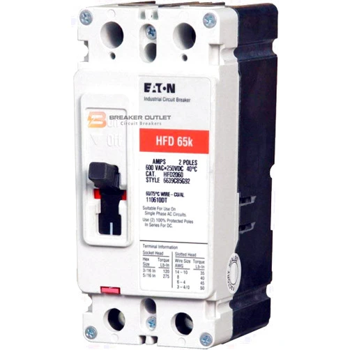 Eaton New Eaton Cutler-Hammer FD2040 Circuit Breaker 2 Pole 40A 600V 35kA FD