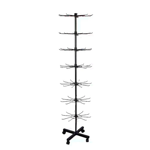 Mitoltpoci Black Retail Display Stand 7-level Store Display Movable Store Spinner Jewelry Keychain Sock Hat Toy display stand, 17 