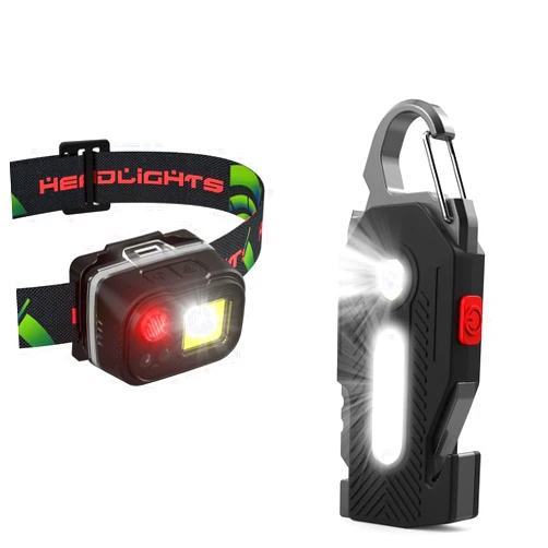 AROPEEN EDC Keychain Flashlight Rechargeable and Headlamp LED Bundled Products