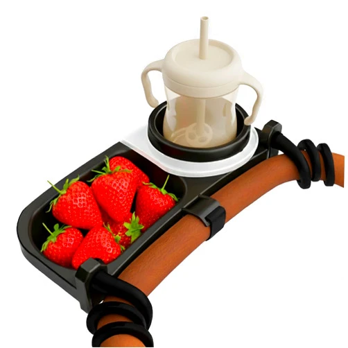 LUMARA Universal Stroller Snack Tray with Cup Holder 2 in 1 - Stroller Tray Attachment for Baby & Toddler - Baby Stroller Accessories - Fit Most Strollers, Dishwasher Safe with Dust Cover & Silicone Arms