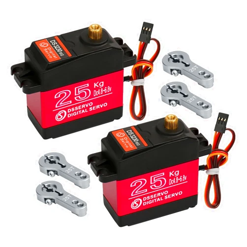 Beffkkip 2Pack 25KG Digital Servo High Torque Full Metal Gear Waterproof for RC Car Crawler Robot Control Angle 180°
