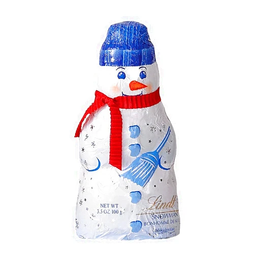 Lindt Milk Chocolate Holiday Snowman, Hollow, 3.5 Ounce