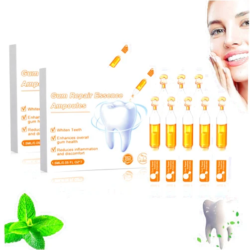 HOMOCOO Teeth Repair Stain Remover Ampoule, Gum Repair Ampoules, Ampoule Toothpaste, Ampoule Tooth Serum, Ampoule Essence Toothpaste, 7Pcs/Box (2Box)