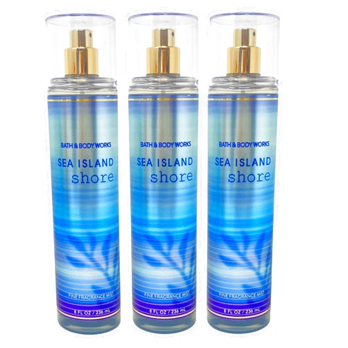 Generic Bath and Body Work Sea Island Shore 3 Pack Fine Fragrance Mist Bundle - Full Size