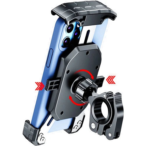 Kewig Motorcycle Phone Mount, Bike Phone Mount with Quick Install Handlebar Clamp, Scooter ATV Motorcycle Cell Phone Holder Cradle with Aluminum Alloy Sturdy Mounting Base, Fit for 4-7