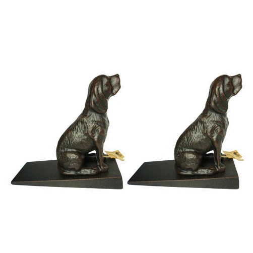 Lulu Decor Cast Iron Heavy Duty 6 lbs 8 oz Dog Door Stoppers with Base, Each Measures 7