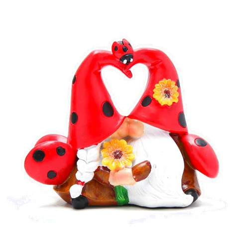 Hodao Resin Ladybug Couple Gnomes - Symbol of Love and Warmth-Valentine's Day Gift Spring Summer Love Decorating Gifts