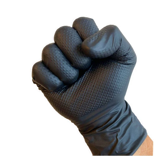 KingSeal UltraBlack PRO-3D Nitrile Exam Gloves, 8 MIL, Diamond-Texture Grip, Various Sizes and Packs (100 Count)