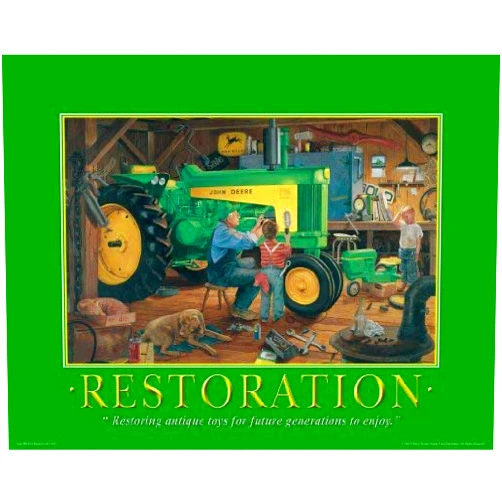 John Deere Tractor Motivational Poster Art Print 11x14 Toys Charles Freitag Wall Decor Pictures